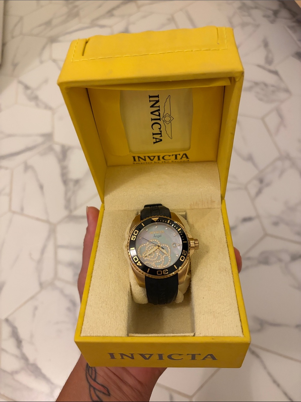 Invicta Women’s Angel Watch with Yellow Presentation Box